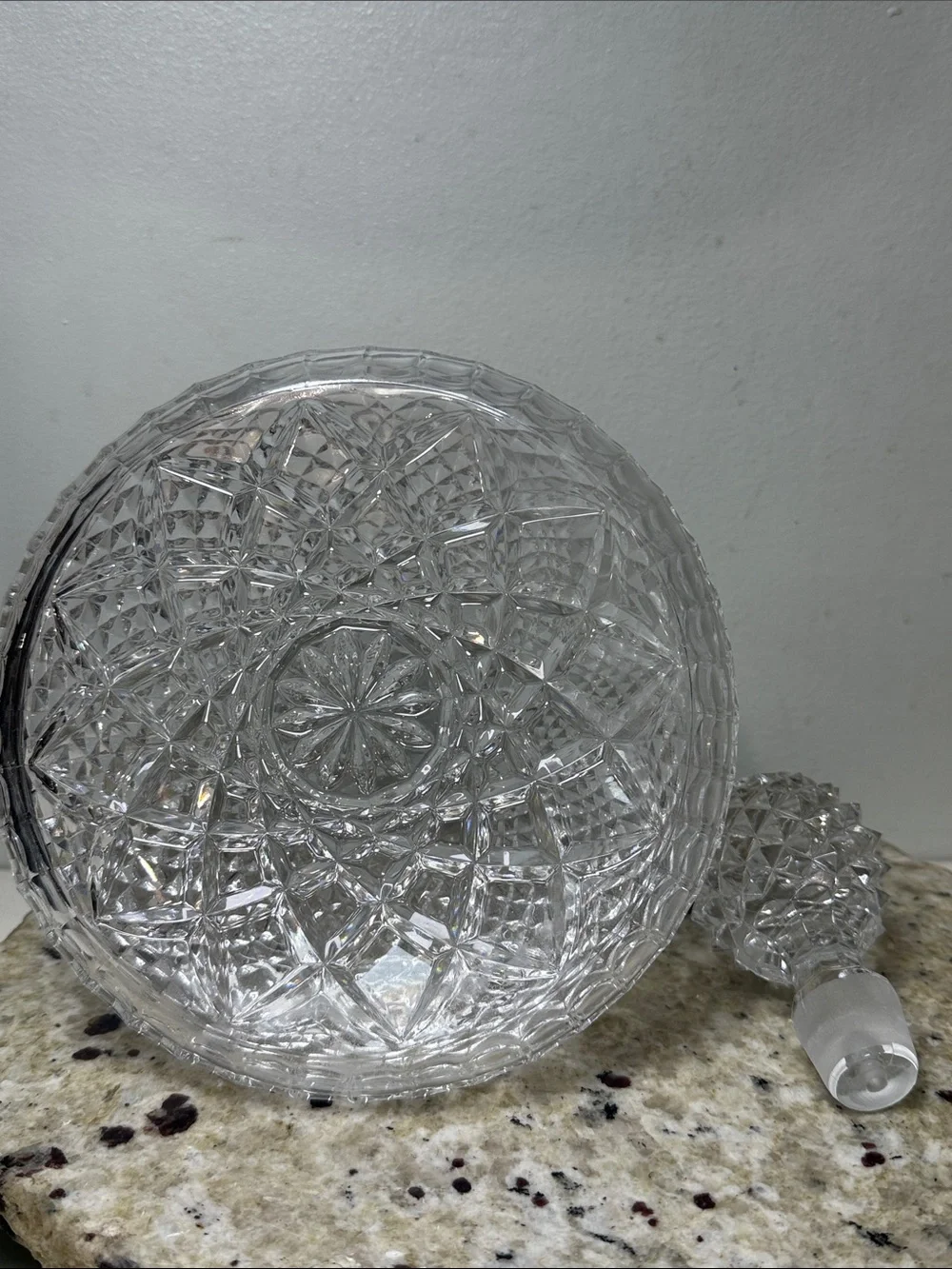 Antique Fine Quality Cut Crystal Lead Ships Decanter 1920s England